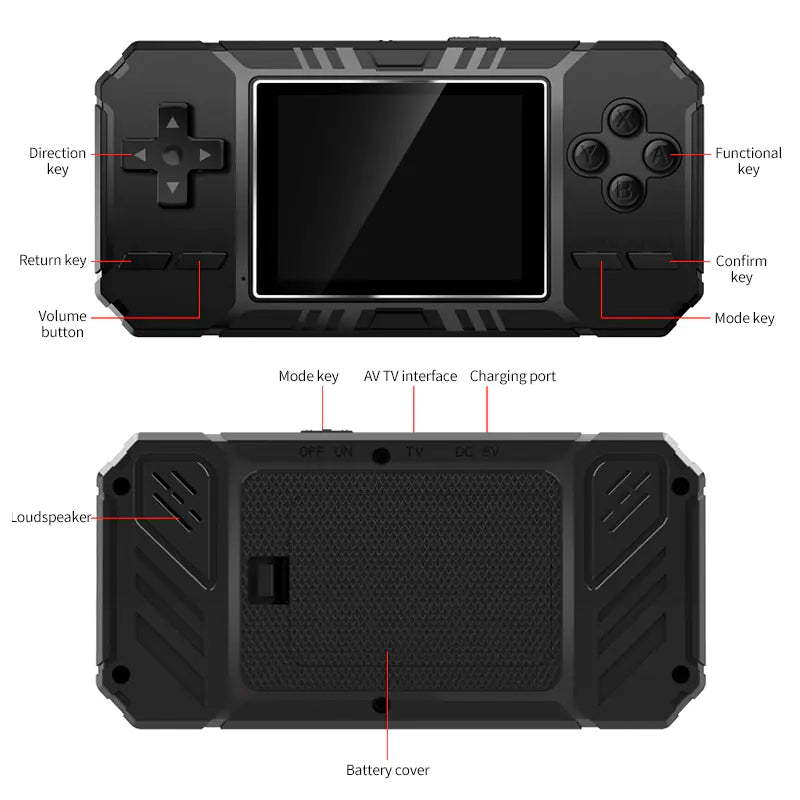 Retro 8-Bit Handheld Game Console with 3-Inch LCD