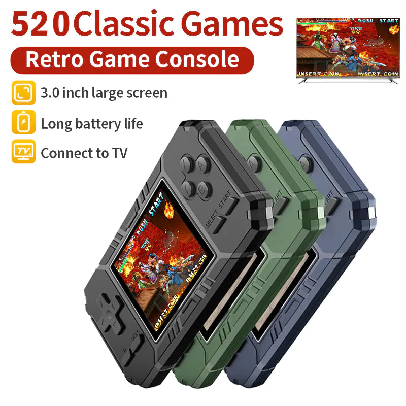 Retro 8-Bit Handheld Game Console with 3-Inch LCD